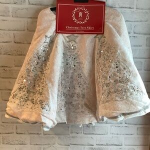 Total Home 48 in Velvet Pink Rhinestone Tree Skirt